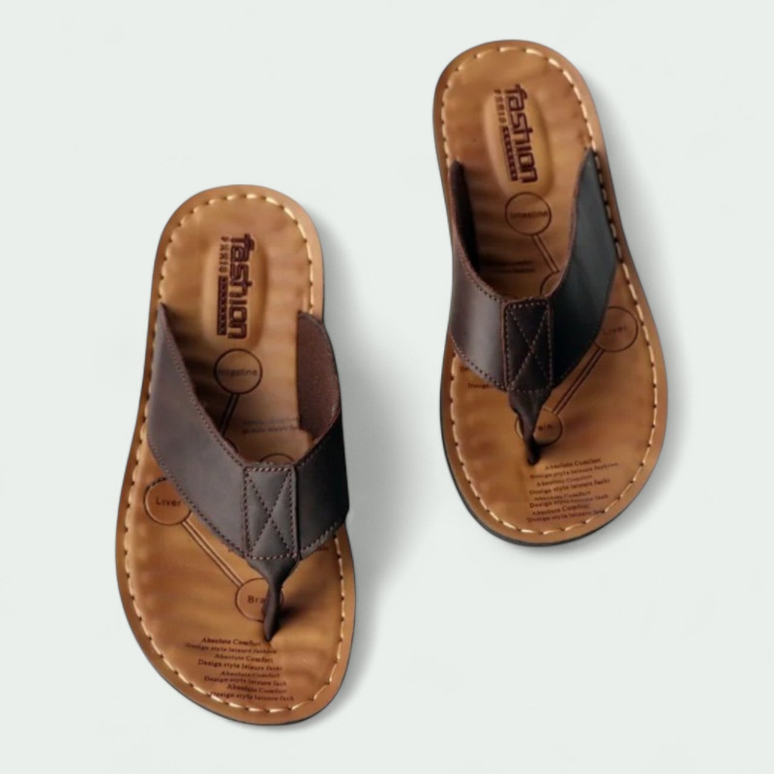 Strazoro | Leather Sandals for Men Anti-Slip Comfort Beach Casual
