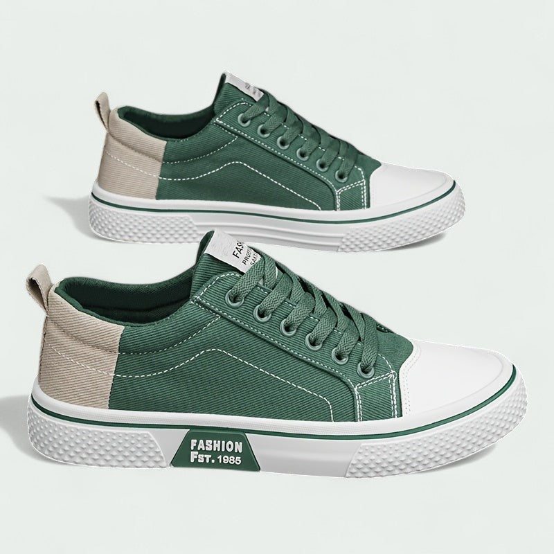 Strazoro | Men's Canvas Sneakers Rubber Toe Cap Lace-Up Design