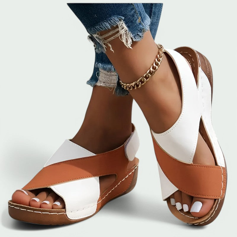 Strazoro | Supportive Wedge Sandals with Velcro Strap (Women)